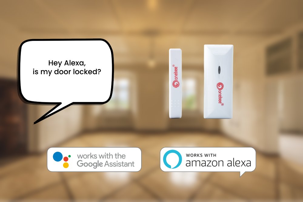 Door sensor that works with voice assistants like Google Assistant and Amazon Alexa.