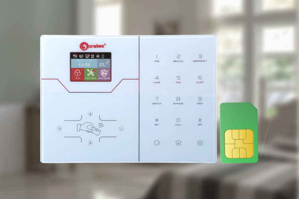This alarm panel has the support for GSM Communication to sent alerts to the user's phone directly.